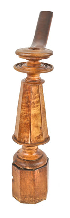 largely intact 1870's octagonal-shaped walnut wood interior residential salvaged chicago staircase newel post reinforced with centrally located solid steel rod