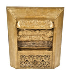 hard to find late 19th century antique american victorian era metallic gold enameled residential fireplace gas insert