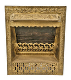 exceptional metallic gold enameled 19th century patented interior residential dawson cast iron residential fireplace gas insert with on/off gas key