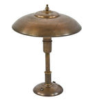 c. 1940's american art deco machine age faries "guardsman" single light table or desk lamp with largely intact original "normandy bronze" finish