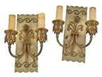 matching set of original american 1930s salvaged chicago cook county hospital administration building double-arm sconces
