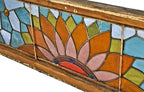 early 1880's original and intact oversized salvaged chicago stained glass transom window with original structurally sound sash frame