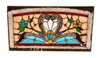 original and largely intact late 1880's exquisite victorian era salvaged chicago residential transom window with beveled glass and multiple jewels