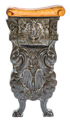 c. 1920's historically important ornamental cast iron salvaged chicago oriental theater auditorium figural seat end with detachable light grille
