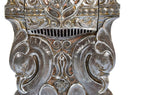 c. 1920's historically important ornamental cast iron salvaged chicago oriental theater auditorium figural seat end with detachable light grille