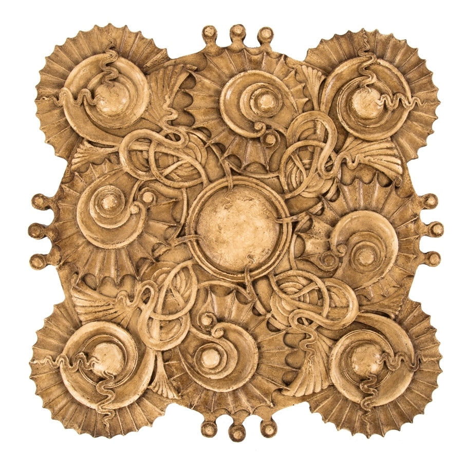 exceptional recast of and original museum-quality 1884 louis h. sullivan-designed interior louis frank residence light fixture cast plaster ceiling medallion