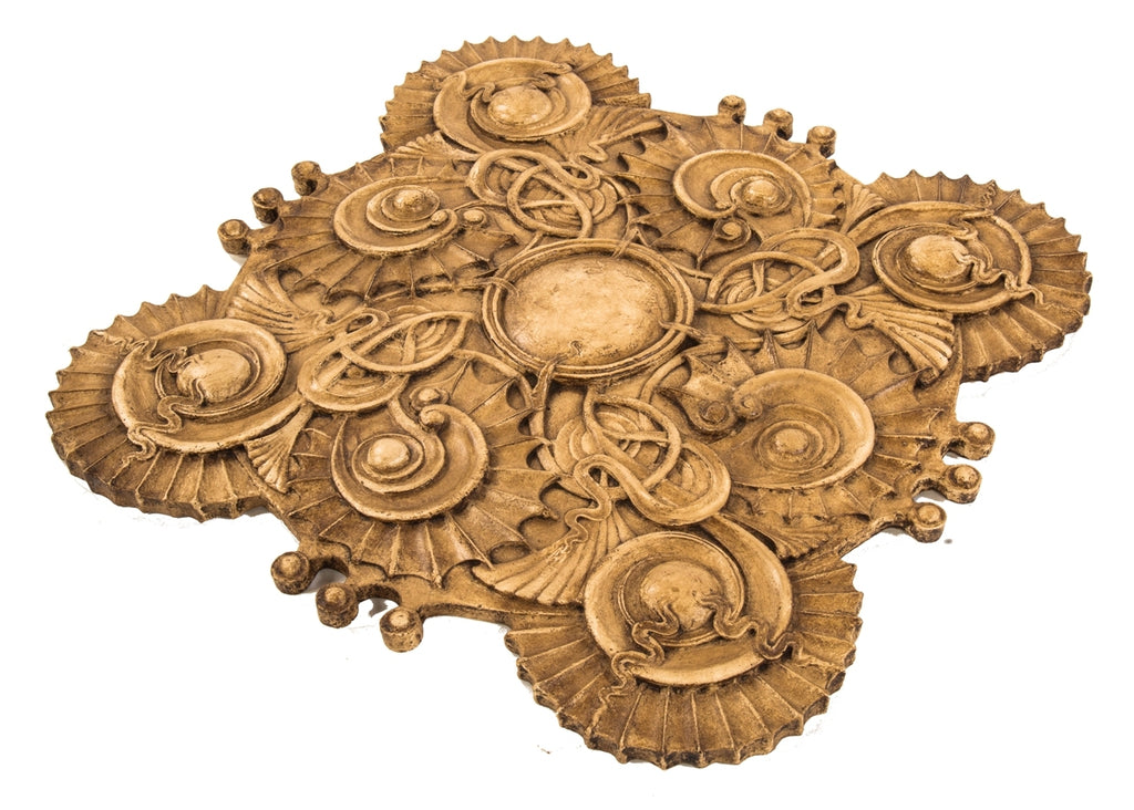 exceptional recast of and original museum-quality 1884 louis h. sullivan-designed interior louis frank residence light fixture cast plaster ceiling medallion