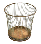 c. 1916-18 antique american industrial heavy duty coiled steel "daisy" factory office waste can with nicely weathered surface patina