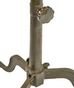 single early 20th century original and intact salvaged chicago cast iron three-legged drafting table with adjustable height telescoping post base