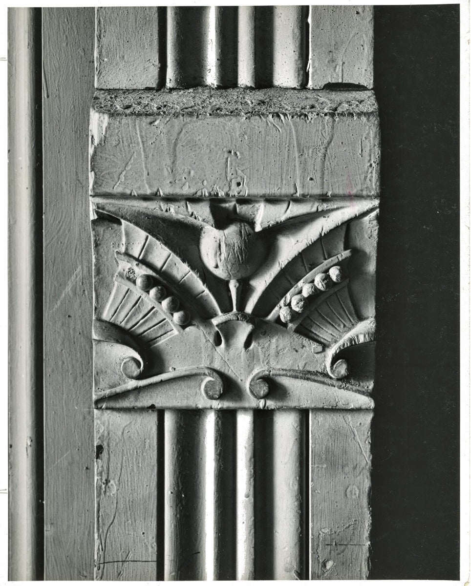 museum-quality 1881 john edelmann-designed carved mahogany wood levi strauss house plinth block