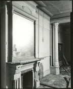 historically important john edelmann-designed levi strauss house carved walnut interior residential plinth block