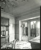 historically important john edelmann-designed levi strauss house carved walnut interior residential plinth block