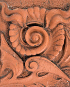 rare example of early 1880s "sullivanesque" red slip terra cotta block executed by the northwestern terra cotta company