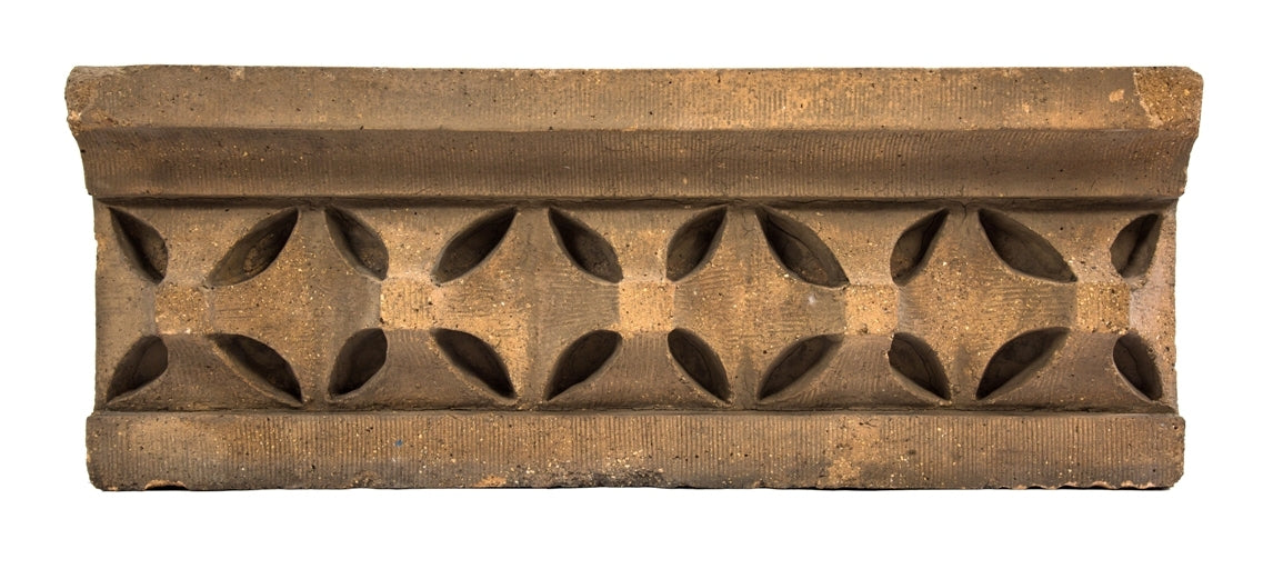 one of six matching museum quality buff-colored slip glaze exterior schiller building or garrick theater strongly geometric terra cotta cornice frieze panels