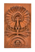 exceptionally rare museum-quality 1884-1885 adler & sullivan scoville red slip glaze terra cotta frieze panel with webbed lotus flower motif