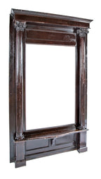 late 19th or early 20th century american victorian solid oak wood salvaged chicago pier mirror with fluted columns and ornamental ionic capitals