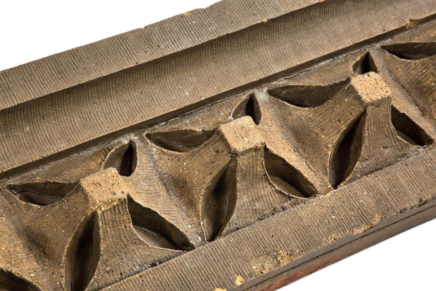 museum quality buff-colored slip glaze exterior schiller building or garrick theater strongly geometric terra cotta cornice frieze panels with rear cavities removed