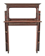 hard to find original c. 1880's american eastlake style solid cherry wood salvaged chicago interior residential fireplace mantel with intact beveled edge mirror