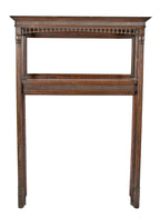oversized all original 19th century varnished oak wood salvaged chicago antique american victorian era fireplace mantel with solid fluted posts and intact beveled edge mirror