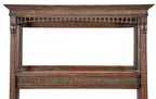 oversized all original 19th century varnished oak wood salvaged chicago antique american victorian era fireplace mantel with solid fluted posts and intact beveled edge mirror