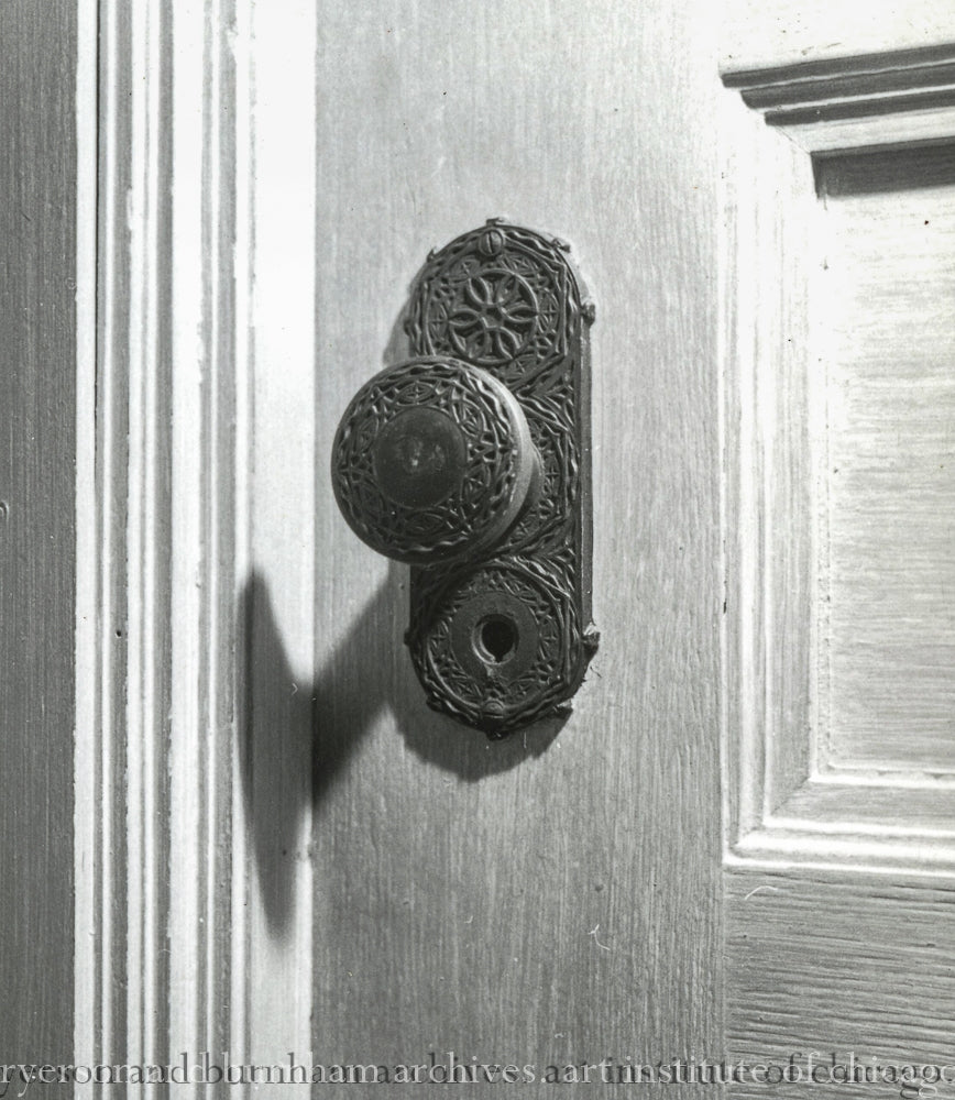 museum quality late 19th century chicago stock exchange building utility or privacy door hardware designed by louis h. sullivan