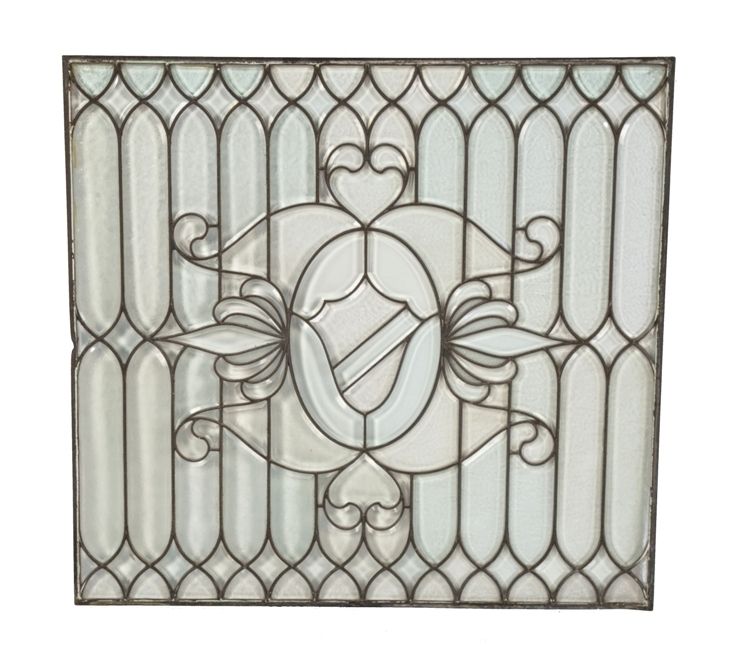 visually striking all original and completely intact massive early 20th century beveled glass salvaged chicago greystone mansion bay window with centrally located shield