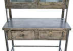 highly desirable early 20th century antique american medical refinished pressed and folded steel medical cabinet with sliding drawers and sidelights