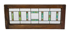 original early 20th century strongly geometric salvaged chicago leaded glass transom window with variegated and gold flash glass
