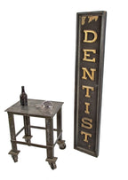 highly sought after original 19th century antique american folkart "dentist" trade sign with gilded wood lettering
