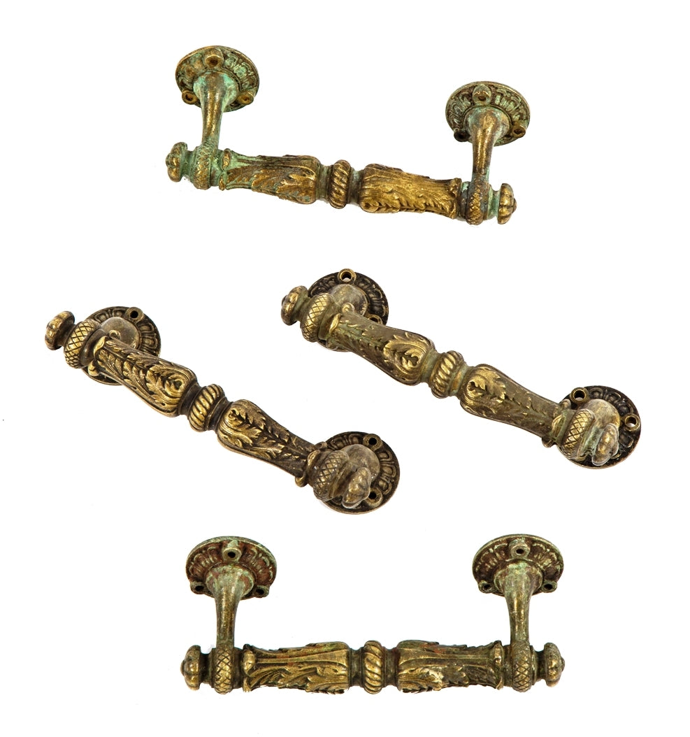 four historically important early 20th century ornamental cast brass salvaged chicago city hall building interior window sash lifts or pulls
