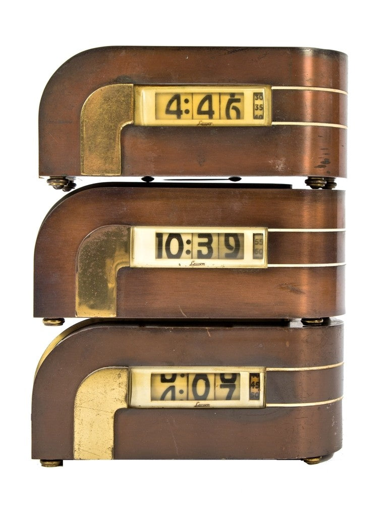 highly slight after american depression-era kem weber-designed "zephyr" streamlined style analog clock with original finish