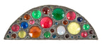 stunning 19th century 1880's salvaged chicago antique american residential leaded glass transom window arch top fragment comprised of faceted jewels