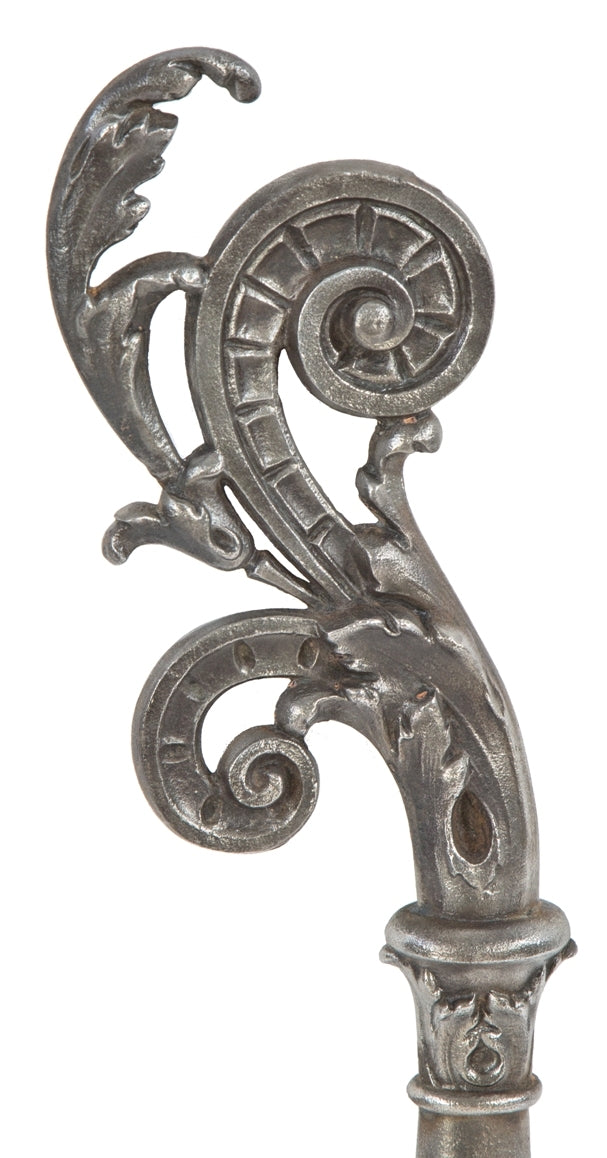 one of two matching 19th century original and intact antique american ornamental cast iron ywca hotel building staircase balusters with floral ornament