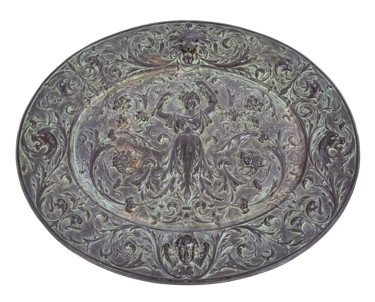 rare late 19th century ornamental patinated cast iron american radiator company figural corporate gift and/or presentation wall plaque with original bronze patina