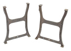 matching set of original and intact early 20th century antique american industrial cast iron "saltzman" toggle press machine legs or bases with mostly uniform finish