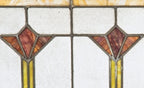 early 20th century interior residential salvaged chicago strongly geometric leaded art glass transom window with repeating abstract floral motifs