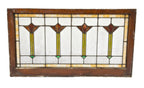 early 20th century salvaged chicago strongly geometric chicago prairie style interior residential transom window with repeating abstract floral motifs