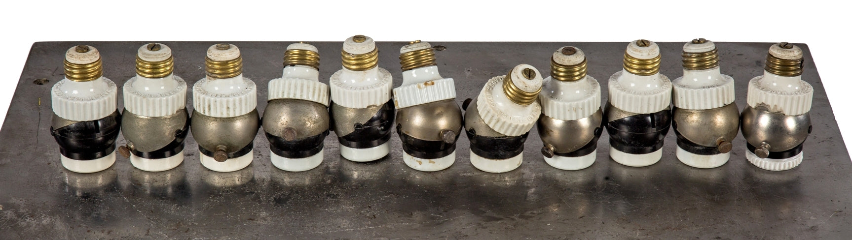 large lot of original and highly sought after adjustable early 20th century bryant socket extensions with nickel-plated brass ball joints and threaded screws