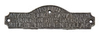 c. 1900's original exterior single-sided cast iron encumbrance placing notification sign with deeply embossed lettering