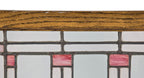 early 20th century historically-important frank lloyd-wright designed oversized william e. fricke house leaded art glass window with custom-built oak wood frame