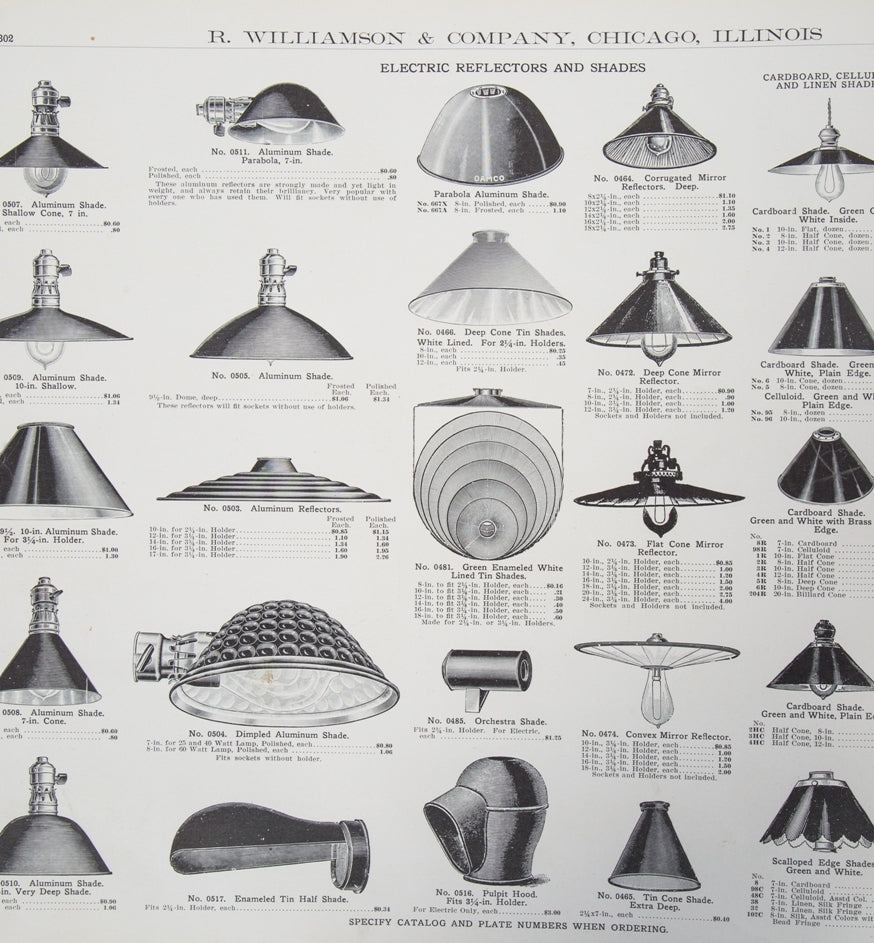 rare early 20th century oversized hardbound r. williamson & company profusely illustrated lighting fixture catalog number 17