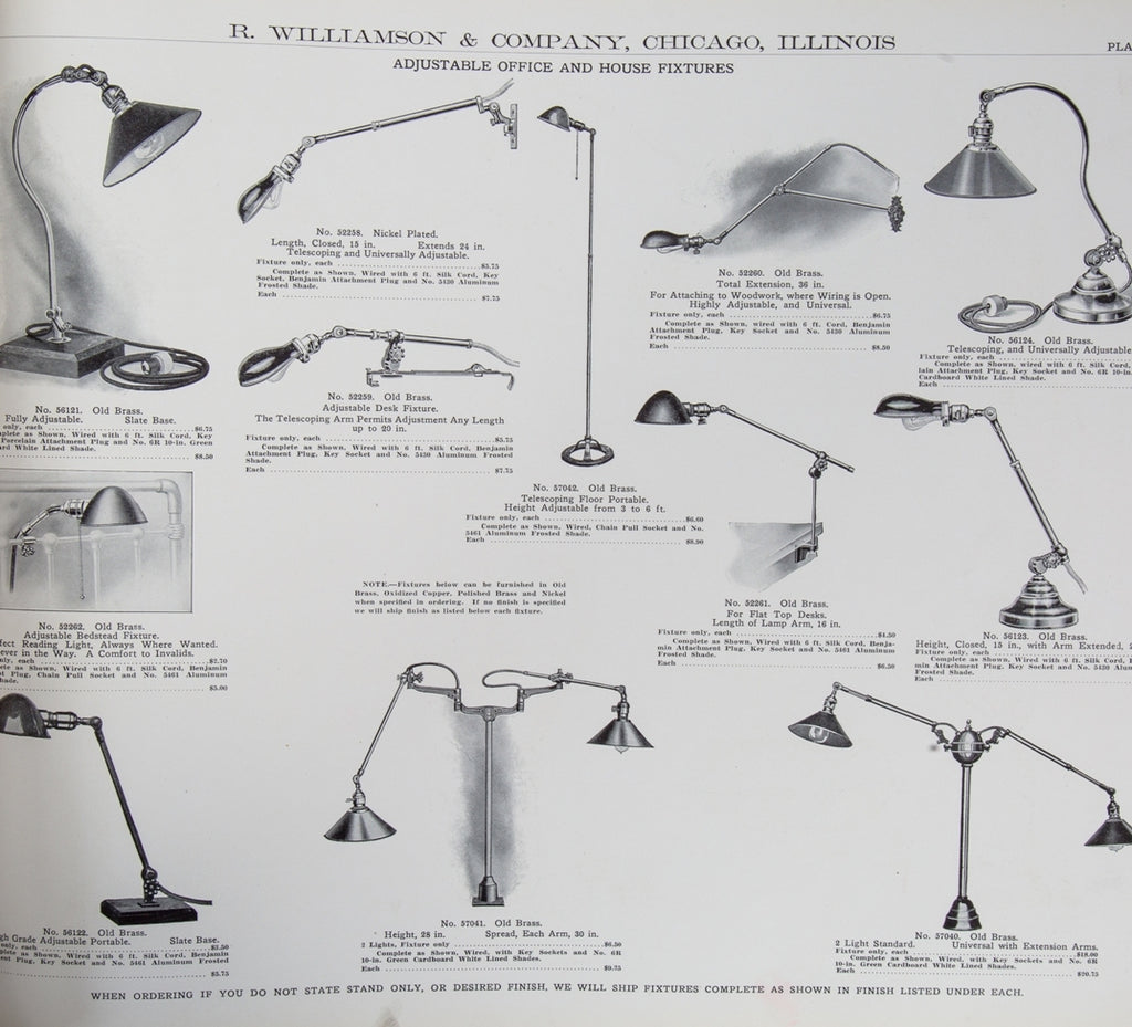rare early 20th century oversized hardbound r. williamson & company profusely illustrated lighting fixture catalog number 17