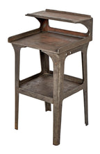 exceptional early 20th century american industrial henry ford trade school four-legged cast iron machine shop workbench or table with deck and undershelf