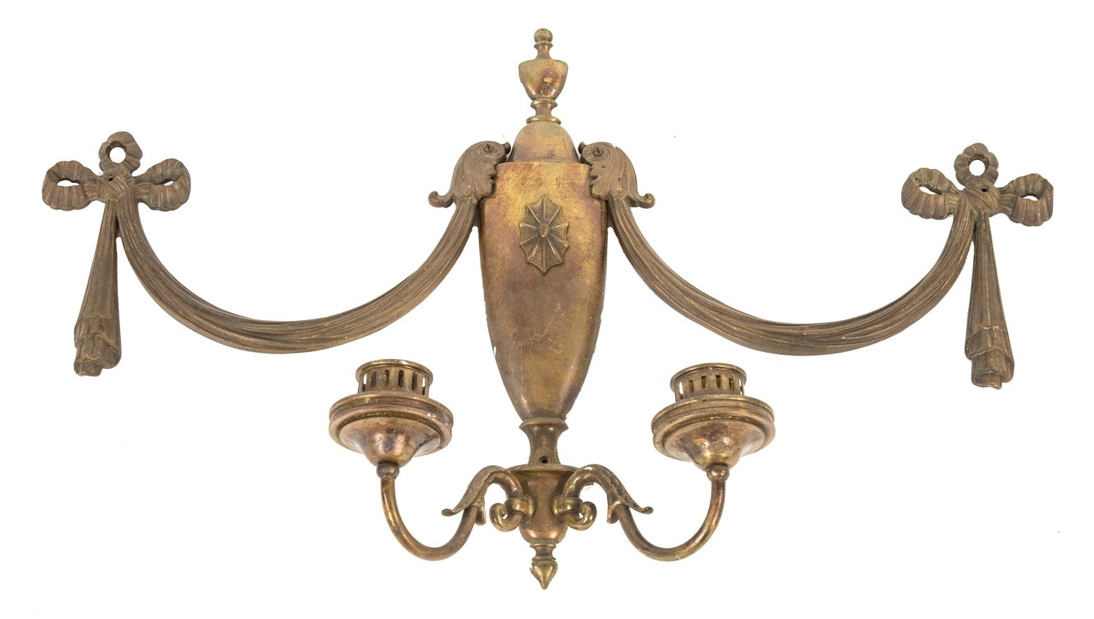 original c. 1930's historically important cast brass cook county hospital administration building lobby wall sconce