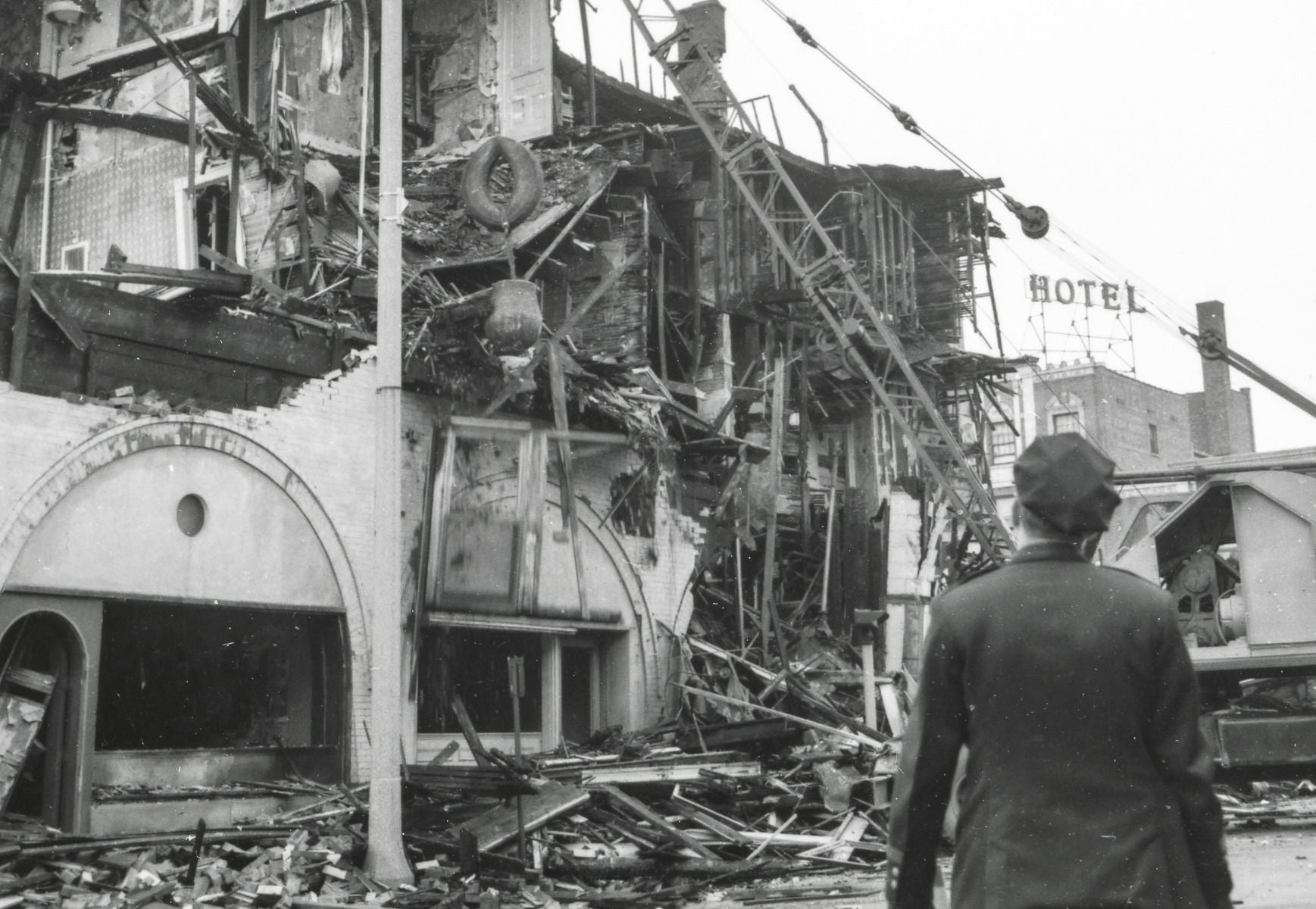 original early 1890s adler and sullivan-designed victorian hotel exterior richly ornamented staff panel fragment