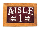 rare late 1920's american salvaged chicago interior lawndale theater illuminated lobby auditorium wall-mount "aisle 1" etched ruby red flash glass directional sign