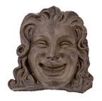 historically important late 1920's american exterior black glazed terra cotta figural dupage theater  facade "comedy" head or mask fragment with flowing hair