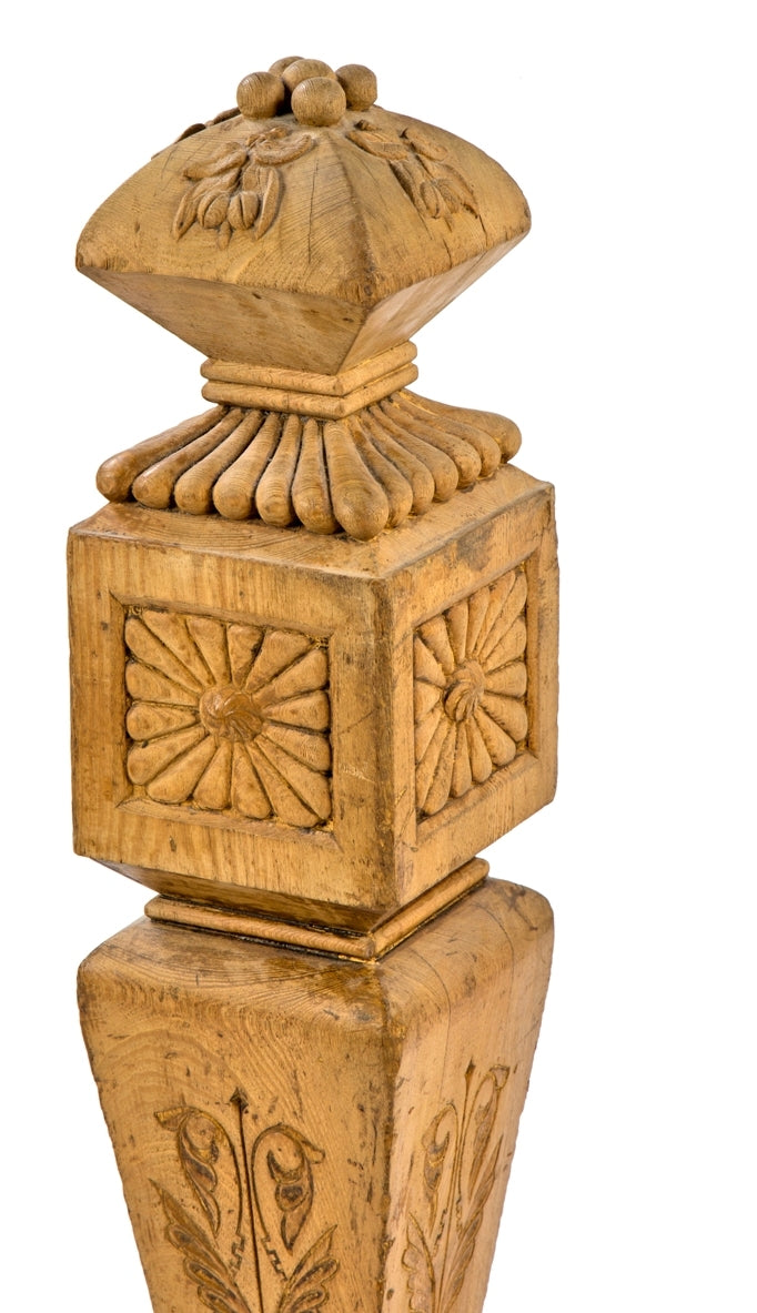 one-of-a-kind all original solid oak wood hand carved american aesthetic interior residential salvaged minneapolis mansion  freestanding new posts with unique profiles