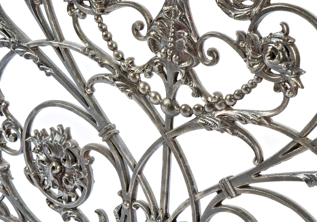 historically important c. 1891-92 original double-sided salvaged chicago ornamental cast iron mecca apartment building interior atrium balcony railing baluster panel