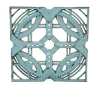 1960 american prairie school style light blue enameled cast aluminum john dekoven hill-designed reticulated modular grille or screen